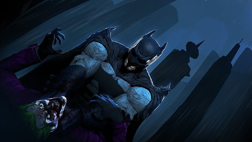 Joker vs batman, komik dc, karya seni Wallpaper HD