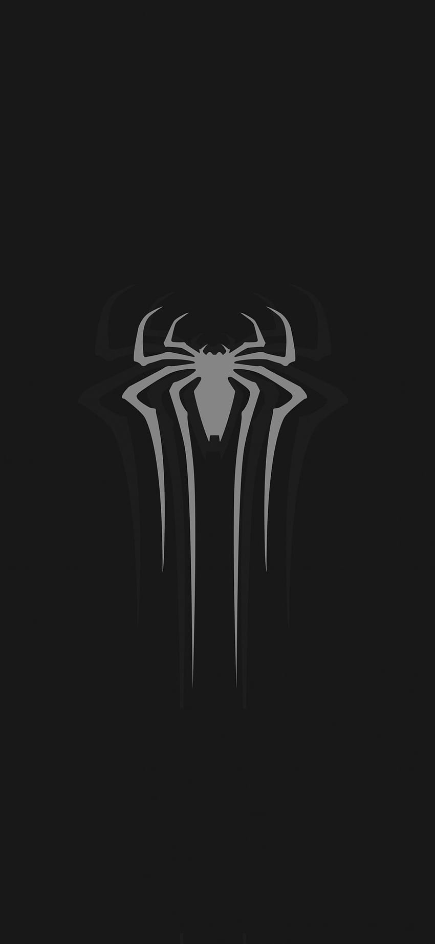 Logo, Grau, Spider Man, Minimal, Dunkel, Iphone X, Hintergrund, 15218, Dunkler Spiderman HD-Handy-Hintergrundbild