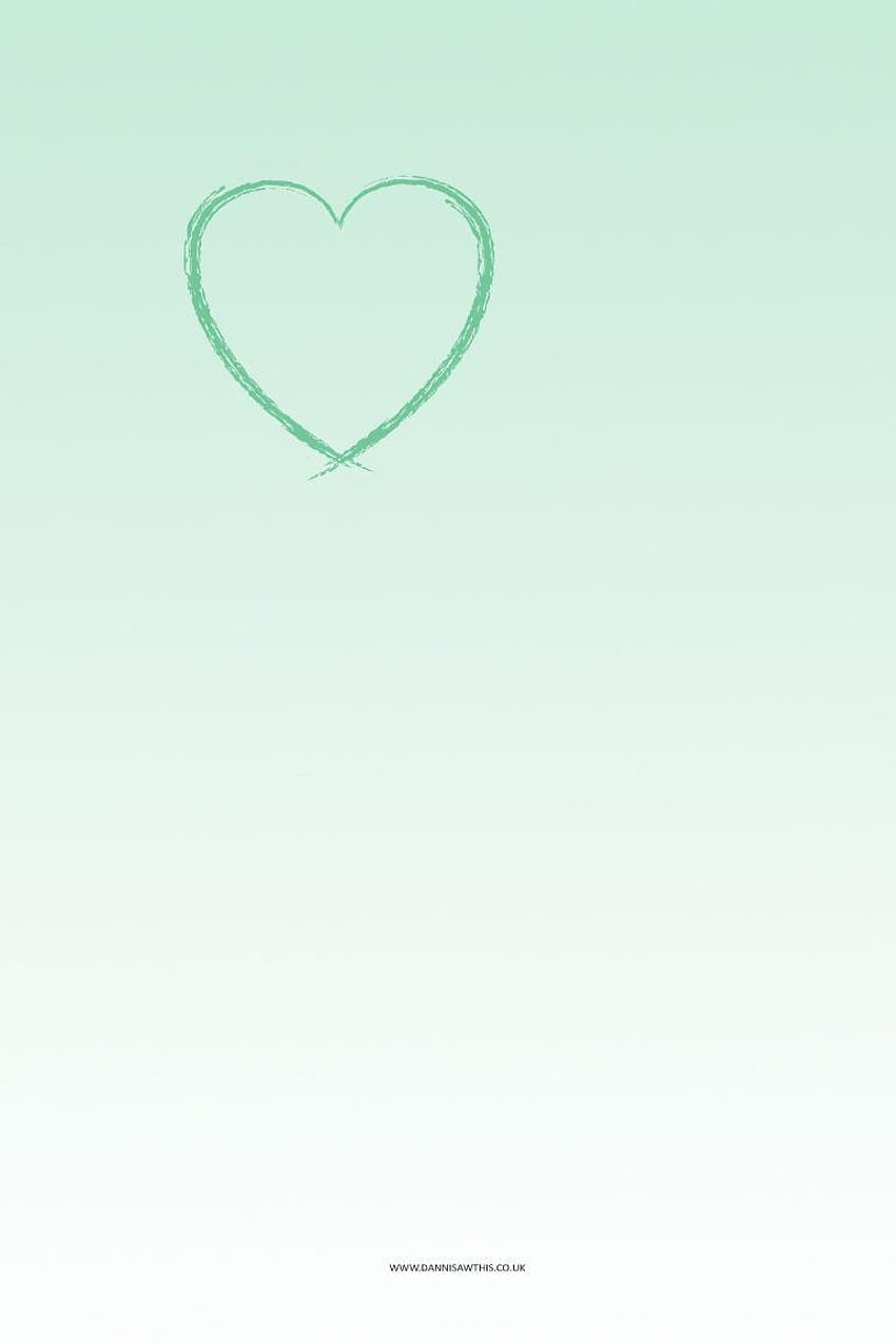 ไอโฟนสีเขียวมิ้นท์ หัวใจสีเขียวมิ้นท์ วอลล์เปเปอร์โทรศัพท์ HD