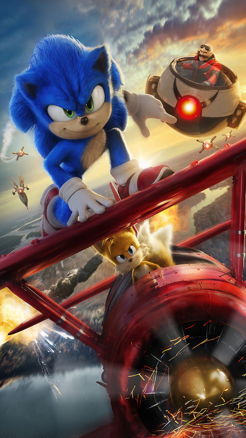 Sonic the Hedgehog 2, Dr Eggman, Tails HD phone wallpaper