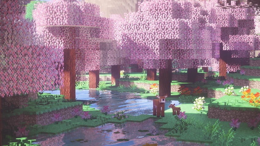 Minecraft-Ästhetik, rosa Minecraft HD-Hintergrundbild