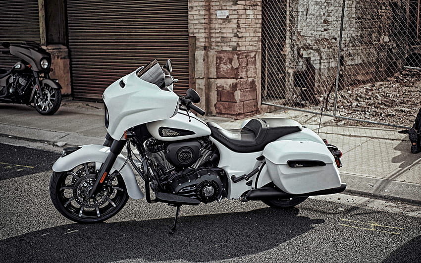 Indian Chieftain Dark Horse, 2020, motocicleta de lujo blanca, nueva White Chieftain Dark Horse, motocicletas americanas, Indian para con resolución. Alta calidad fondo de pantalla