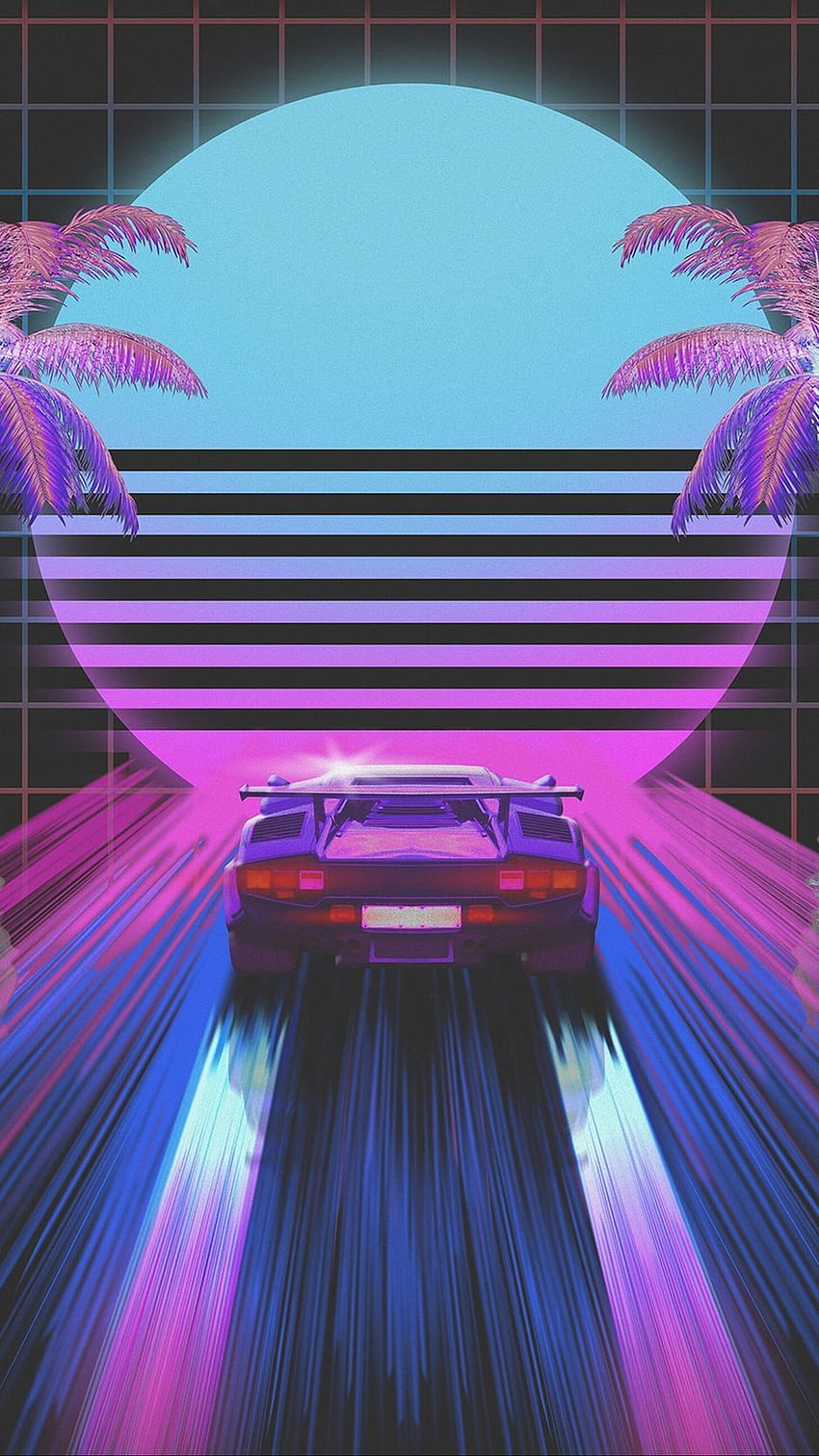 Synthwave blue higgsas iphone mountain old school outrun purple  retro HD phone wallpaper  Peakpx