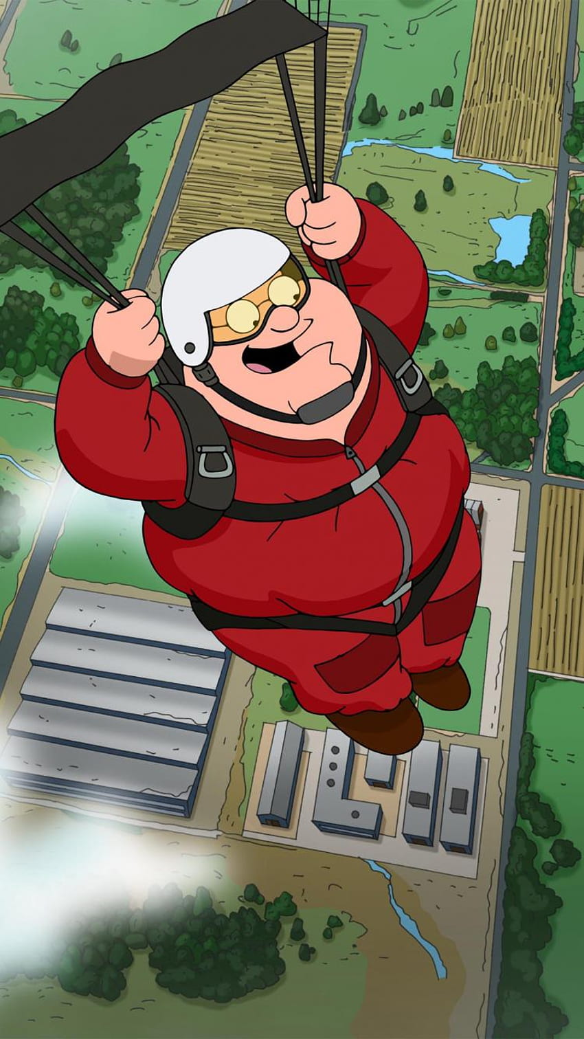 Семеен човек Питър Грифин скача с парашут HD тапет за телефон