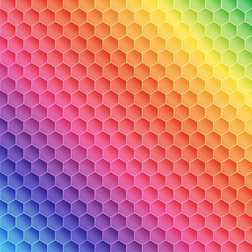 虹の六角形のパターン デザイン 679020 - ベクトル、クリップアート グラフィック & ベクター アート HD電話の壁紙