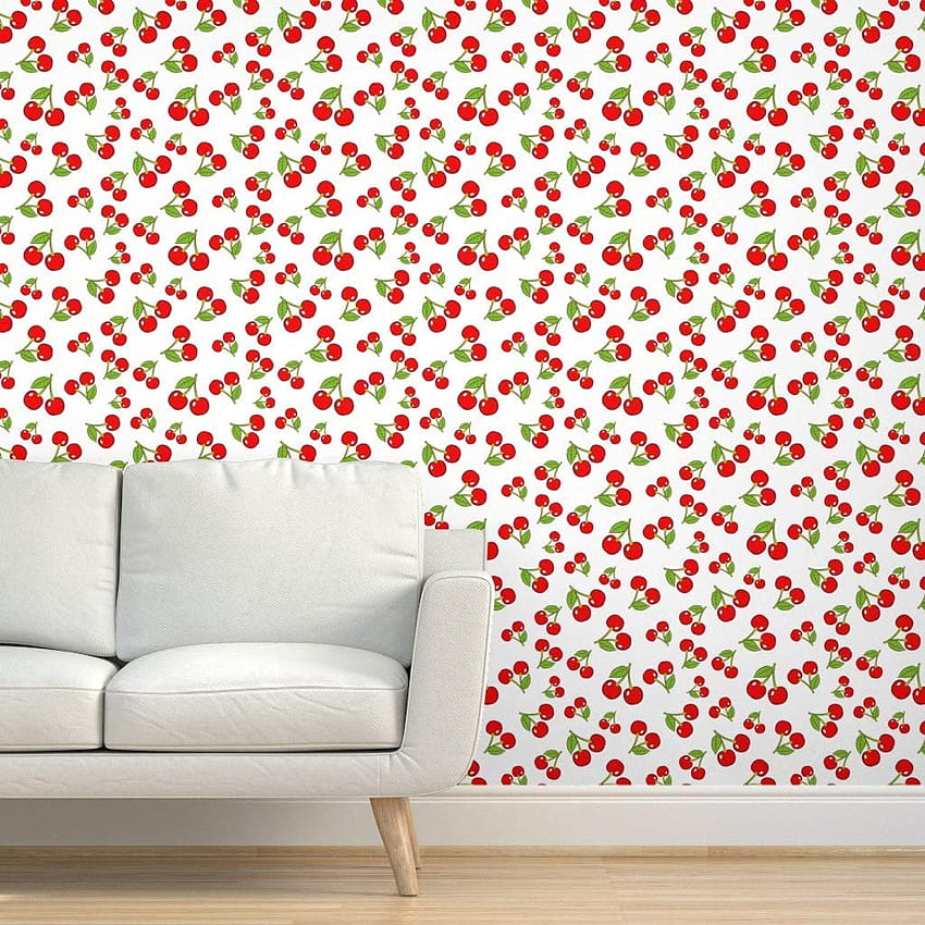 Buy Spoonflower Pre Pasted Removable , Cherry Sketchy Cherries Vintage Red Green Fruit Retro Print, Water Activated , 24in X 108in Roll Online In India. B07T24V8R6, Vintage Cherry HD phone wallpaper