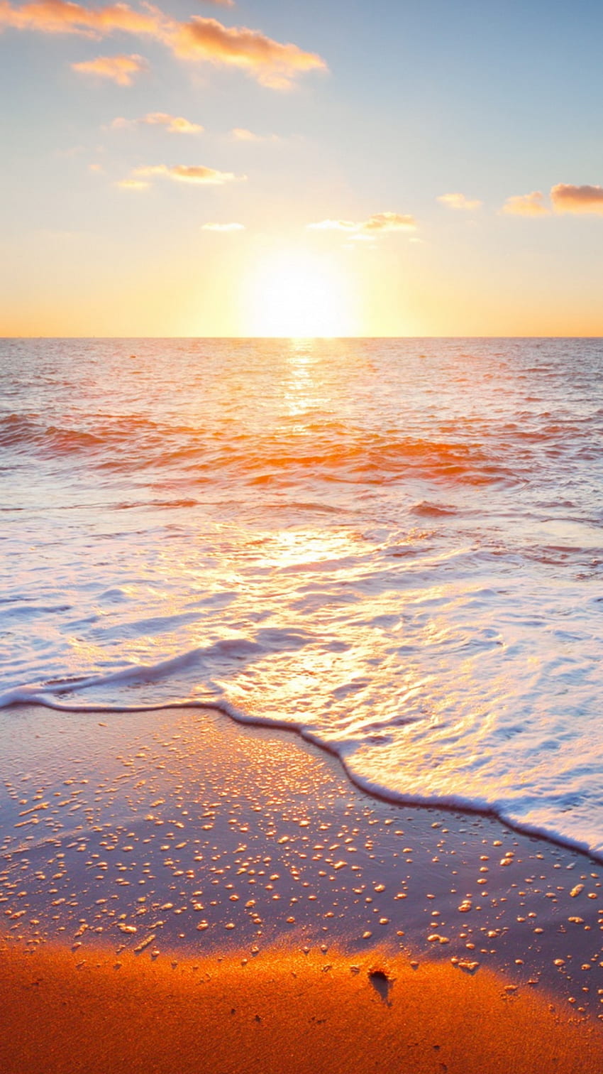 iPhone Zachód słońca na plaży — Novocom.top, Sunrise Beach Tapeta na telefon HD