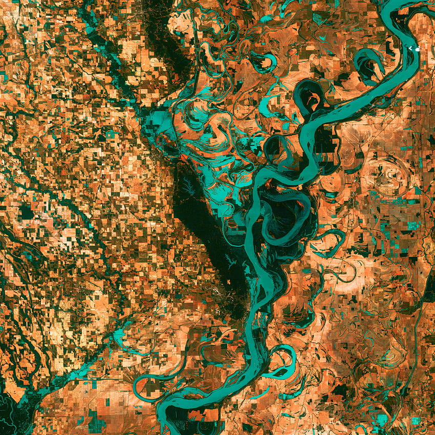 개요, 강, 위에서 보기, 표면, 지구, 땅 HD 전화 배경 화면