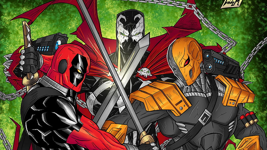 Superhero Vs Supervillain , Artwork, Deadpool and Deathstroke HD wallpaper