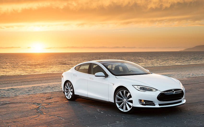 Mar, Carros, Tesla, Tesla Model S, Model S papel de parede HD