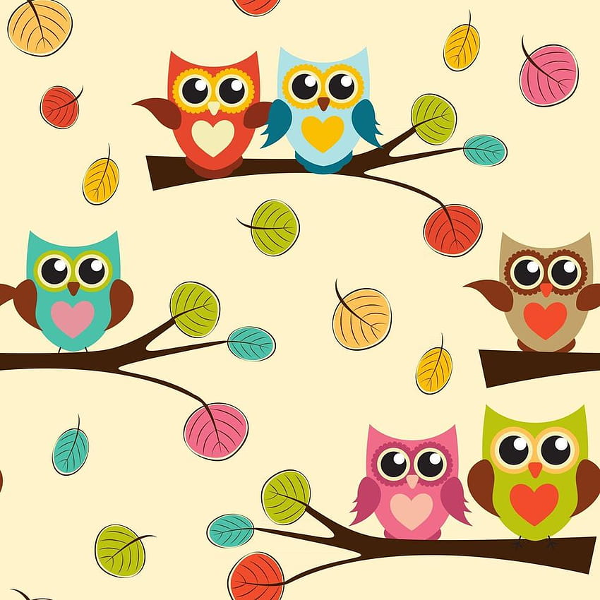Cute Owl Seamless Pattern Background Vector Illustration 2848930 Vector Art at Vecteezy HD phone wallpaper