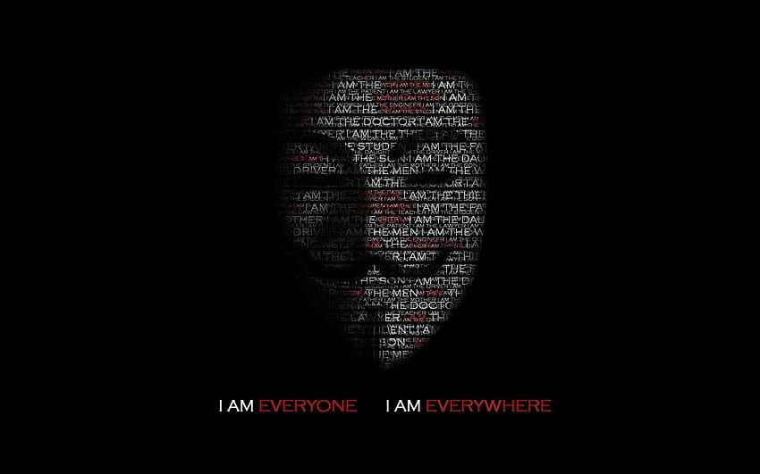 Anonimowy, minimalistyczny, tekst, typografia, V jak Vendetta. Tapeta HD