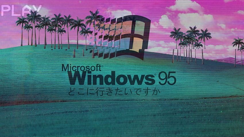 Teléfono Vaporwave - Windows 95 Vaporwave, Meme estético fondo de pantalla