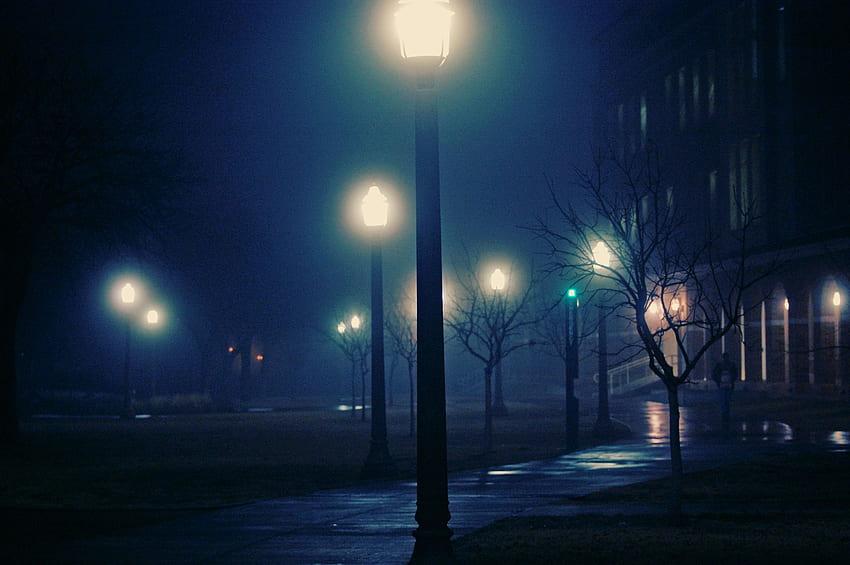 Foggy Night, Street at Night HD wallpaper