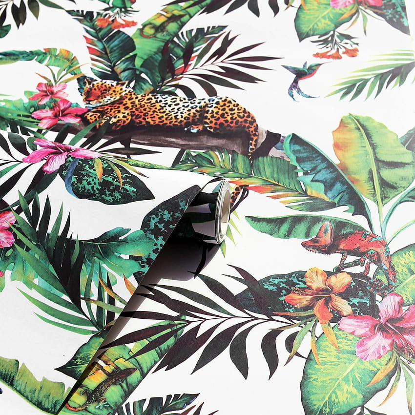 Tropical Animal Jungle Exotic Birds Flowers Arthouse - Multi 908505 online, Jungle Print HD phone wallpaper