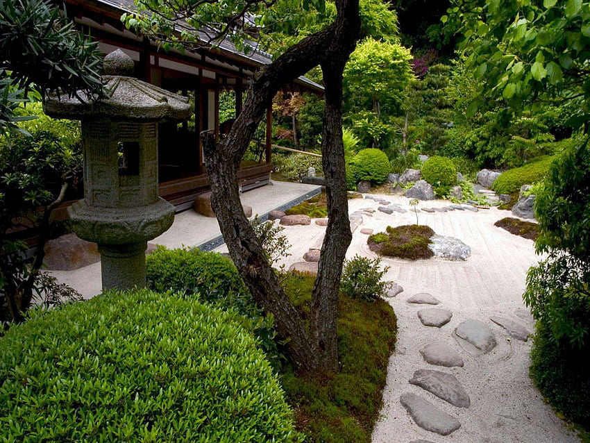 Дзен градина, японска алпинеума HD тапет