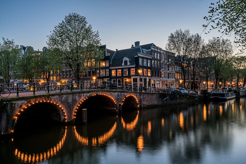 Cities, Building, Bridge, Channel, Amsterdam, Kaisergracht HD wallpaper