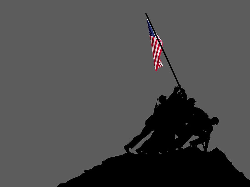 Podniesienie flagi Iwo Jimy, żołnierz amerykańskiej flagi Tapeta HD