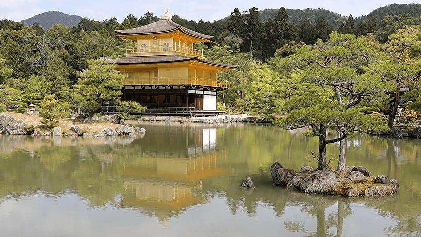 Kinkaku Ji, Golden Pavilion, Famous Buddhist Temple Zen Of Rinzai HD wallpaper