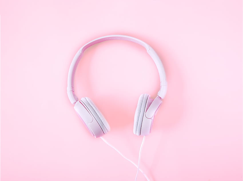 Music, Pink, Headphones, Tender HD wallpaper
