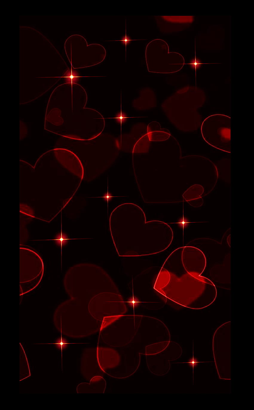 Red/black hearts bg, red, background, black HD phone wallpaper