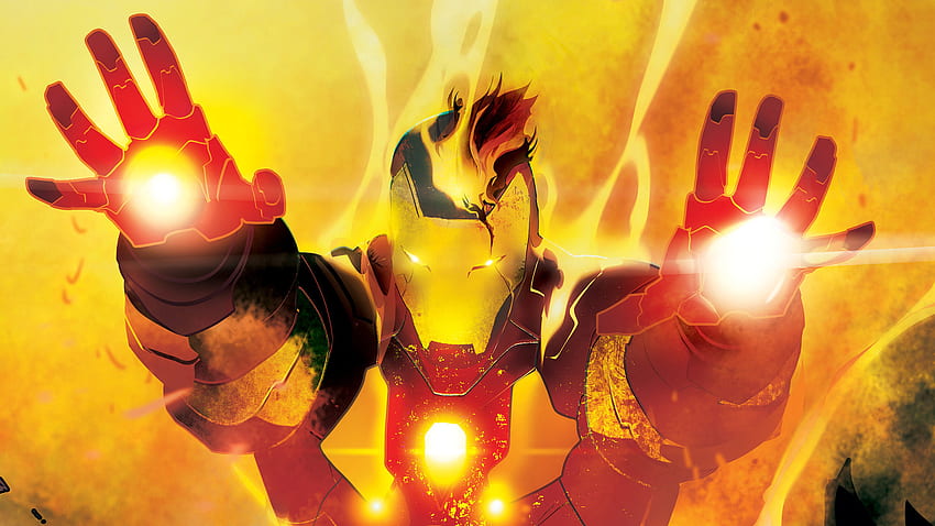 Iron man, commission, yellow red artwork HD wallpaper | Pxfuel