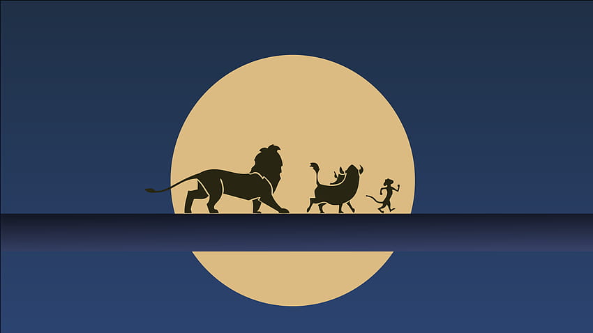 Minimalistischer König der Löwen, Disney-Silhouette HD-Hintergrundbild