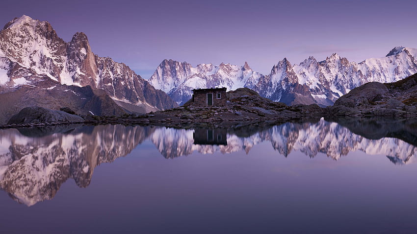 Refugio Du Lac Blanc Mont Blanc Chamonix Francia U fondo de pantalla