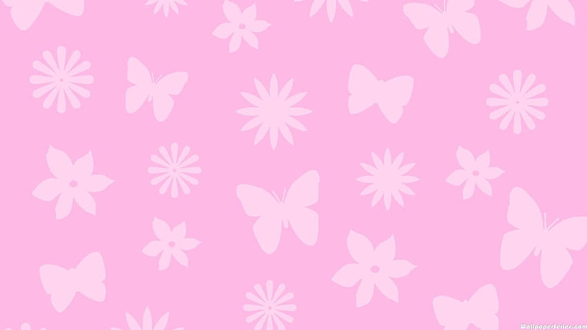 High Definition Pink Background For, Pastel Flowers Butterflies HD wallpaper
