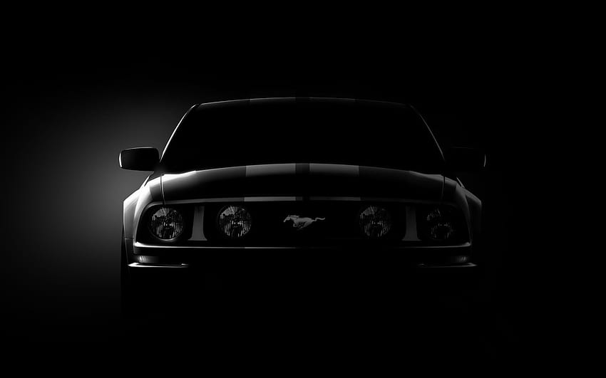 Cool Black Mustang Front View Muscle grap, Sports Car Black Mustang HD wallpaper