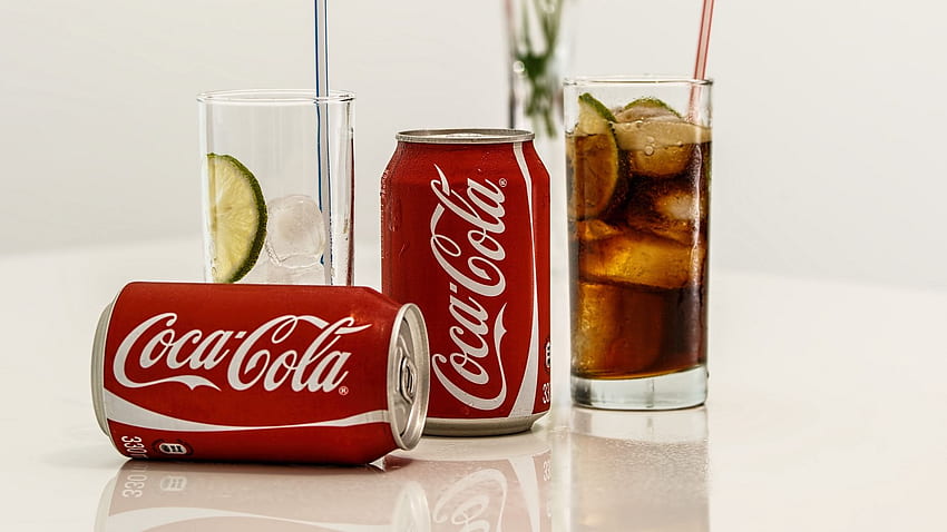 Coca Cola Coke Soda Can With Drinking Glass HD wallpaper