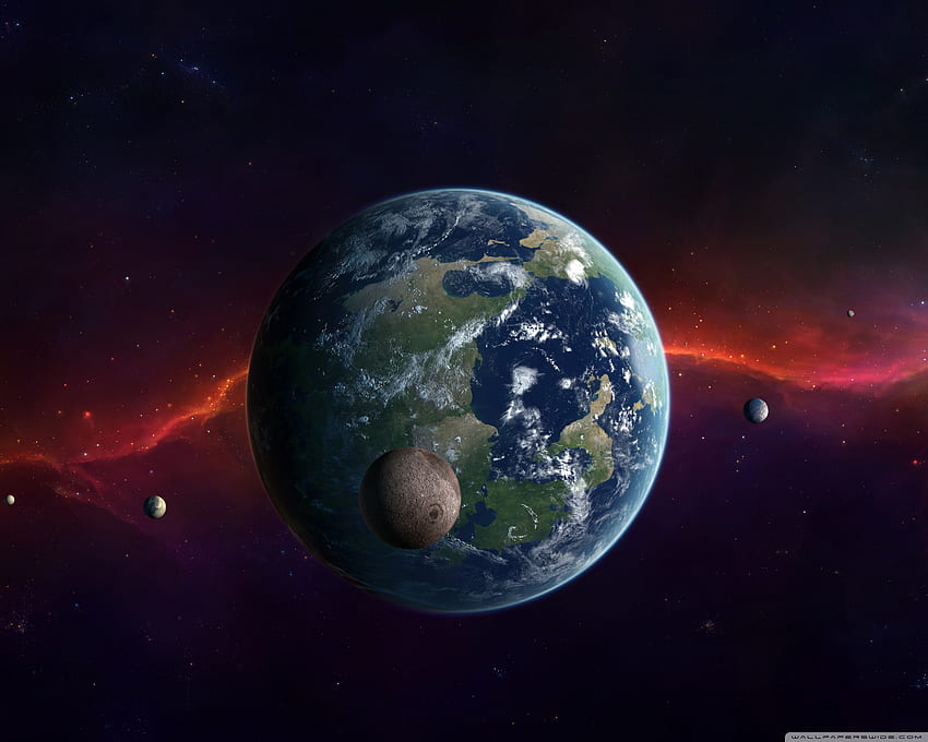 Earth, Moon And Other Planets Ultra Background for U TV : & UltraWide & Laptop : Multi Display, Dual Monitor : Tablet : Smartphone, Earth Moon and Sun HD wallpaper
