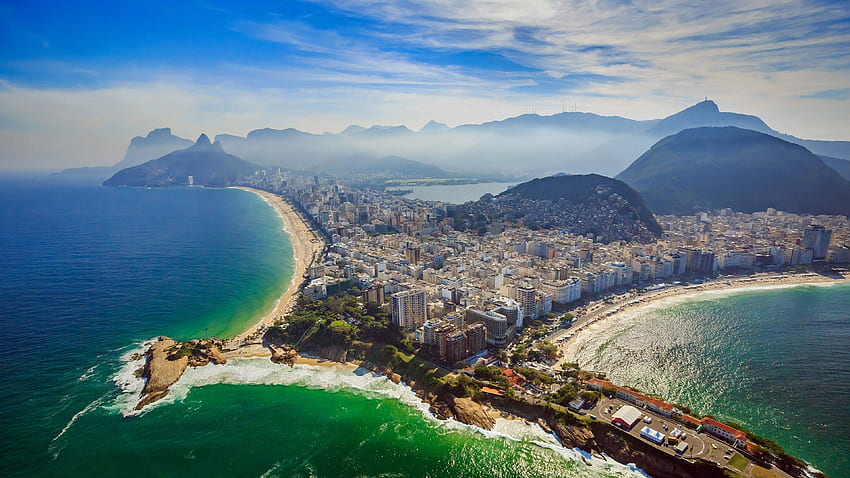 Rio De Janeiro Copacabana Beach And Ipanema Beach Aerial View Ultra For & Mobiles 3840×2160 in 2020. Copacabana beach, Aerial view, Ipanema beach HD wallpaper