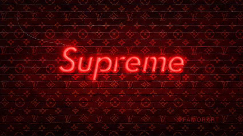 Black Louis Vuitton Supreme Logo HD Supreme Wallpapers