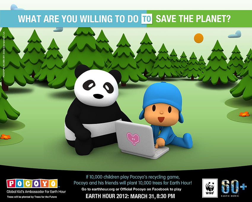 Pocoyo Plays Big Part in Earth Hour Initiative HD wallpaper