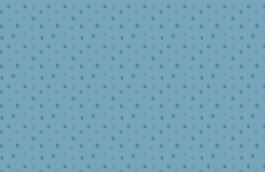 Padrão de repetição de impressão de pata de cachorro azul papel de parede HD