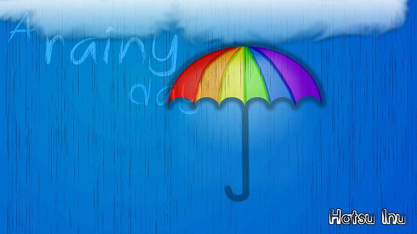 雨の日、1366x768、傘、雨、虹、雨の日、雲 高画質の壁紙