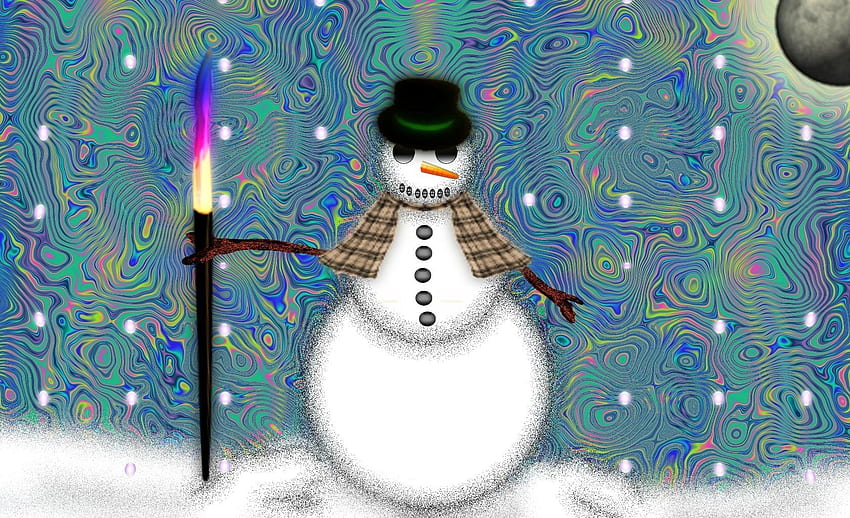 Holidays, Background, Fire, Snowman, Patterns, Bright HD wallpaper