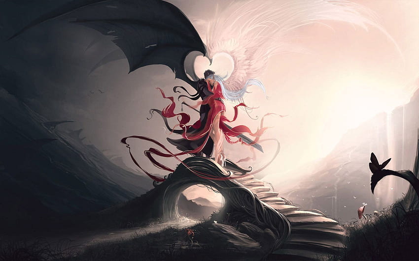 천사 대 악마 - 악마와 천사 금단의 사랑, 천사와 악마 HD 월페이퍼