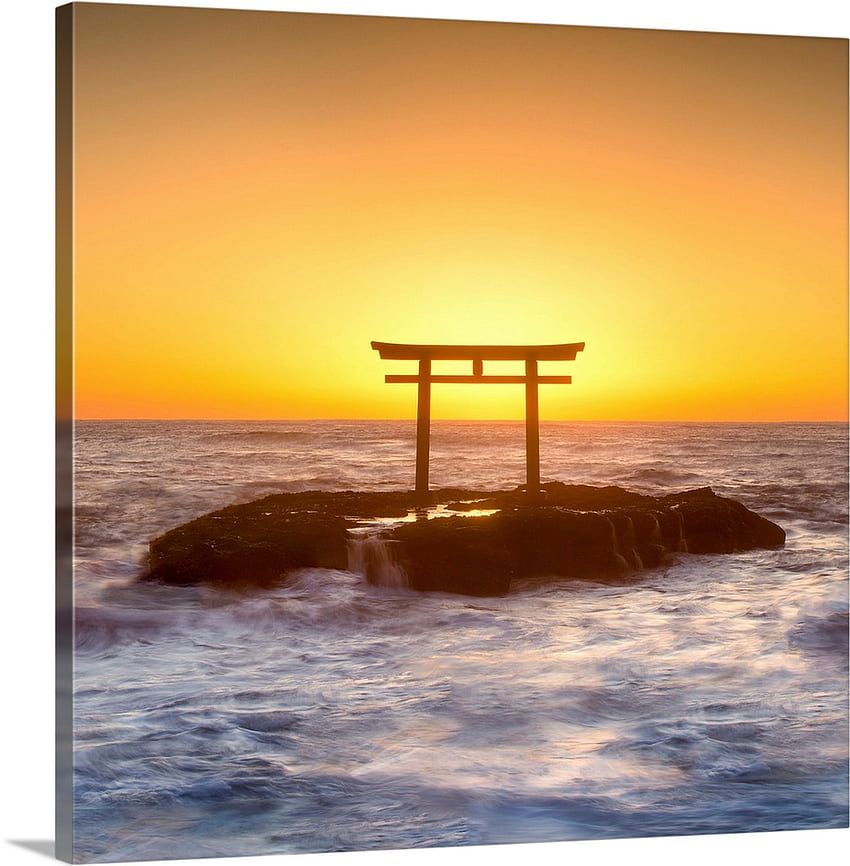 Japanese torii gate at the coast, Ibaraki Prefecture, Oarai, Japan Wall Art, Canvas Prints, Framed Prints, Wall Peels. Great Big Canvas HD phone wallpaper