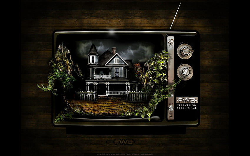 Dark, , , , Drawing, Fwa, Creative, Television, Television Set HD wallpaper