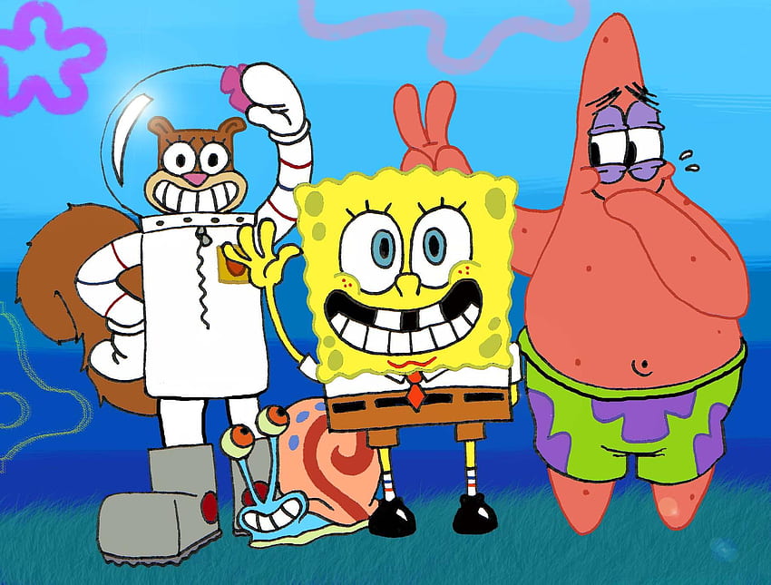 Spongebob Squarepants Characters - Spongebob And Patrick And Sandy - &  Background HD wallpaper | Pxfuel