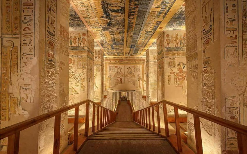 王家の谷、エジプト、エジプト、建築、古代、列 高画質の壁紙