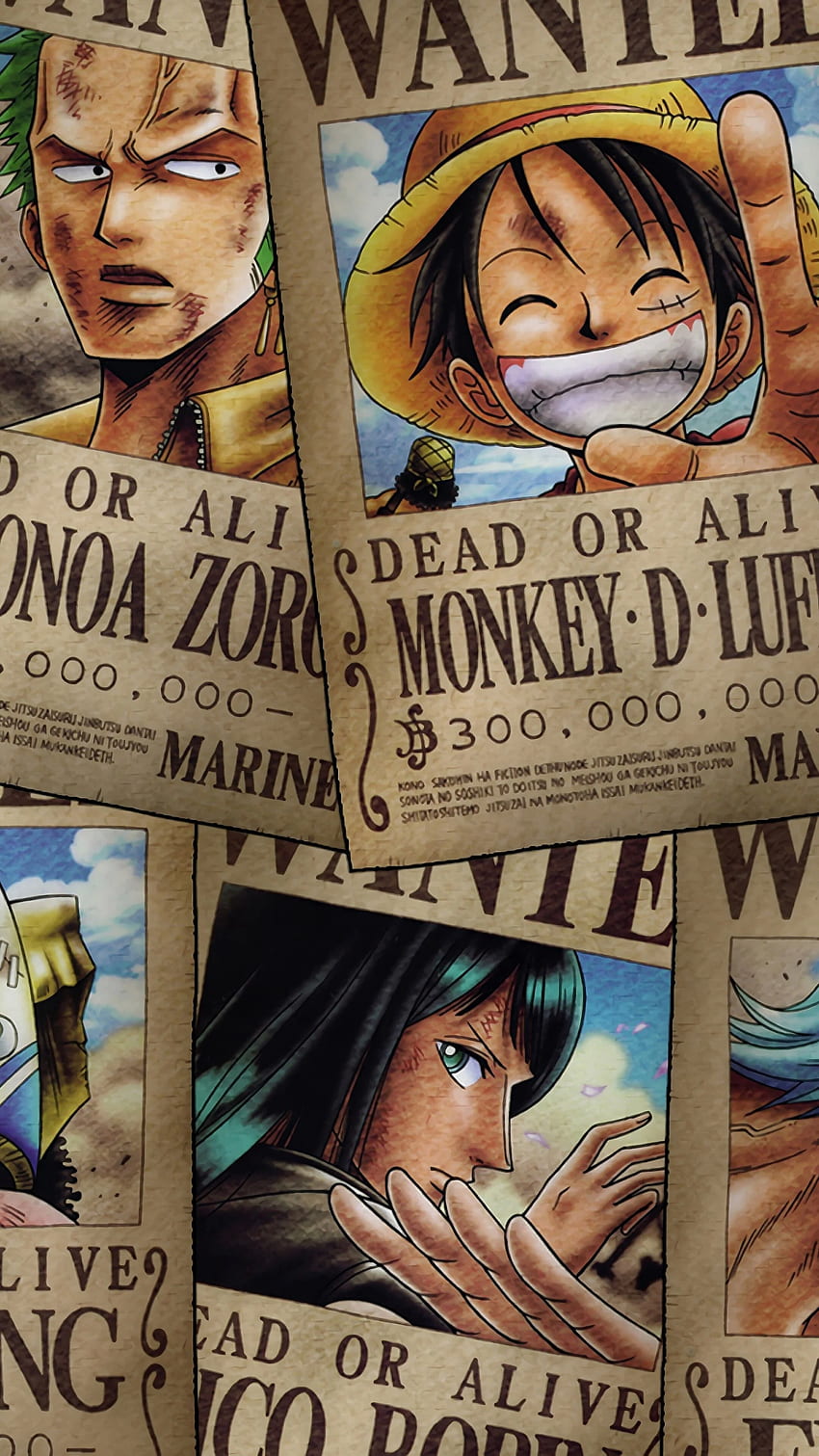 Monkey D. Luffy의 수배 포스터, Luffy 수배 포스터 HD 전화 배경 화면