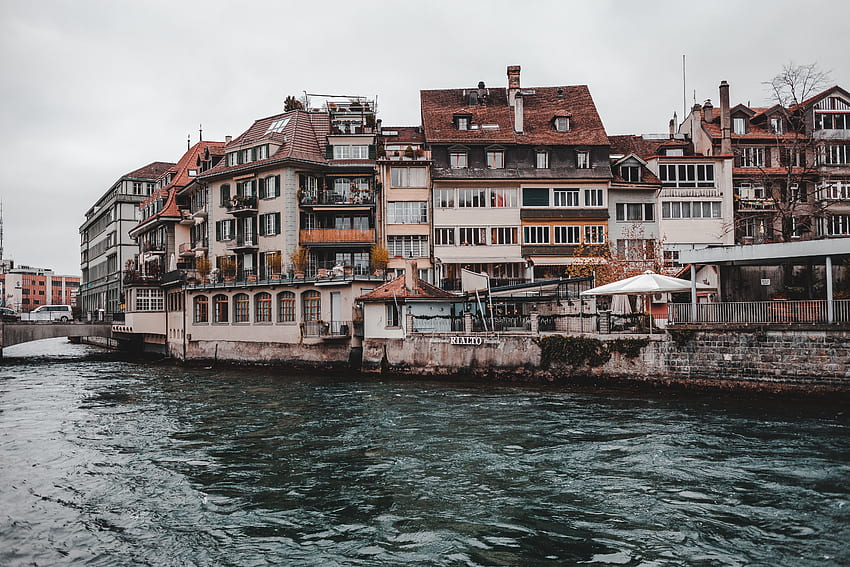 Cities, Rivers, Building, Shore, Bank, Switzerland, Thun HD wallpaper