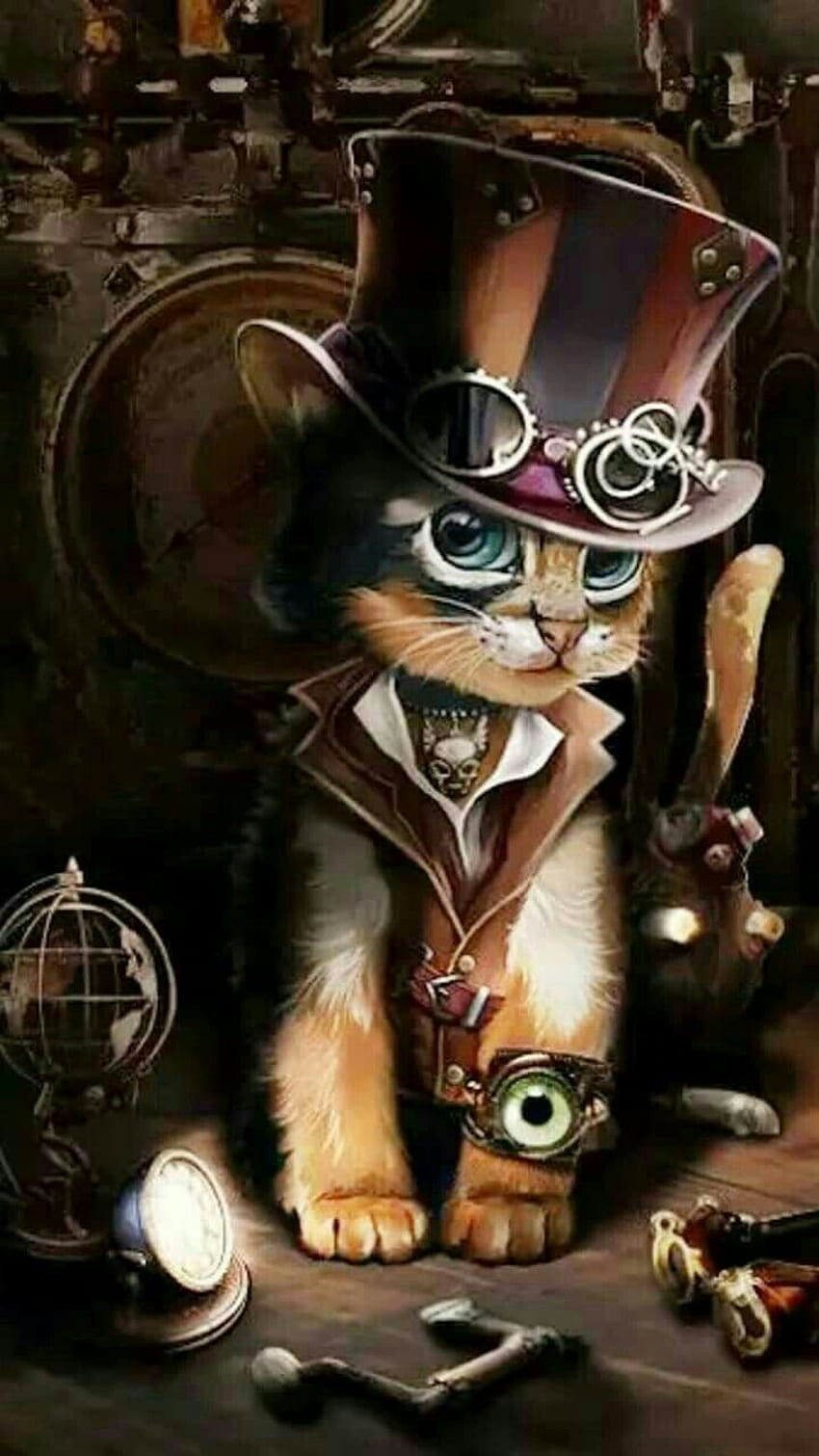 Plart 3D Twój ulubiony. Posteres de gato, Desenhos de animais fofinhos, Gatinhos fofos, Steampunk Cat Tapeta na telefon HD