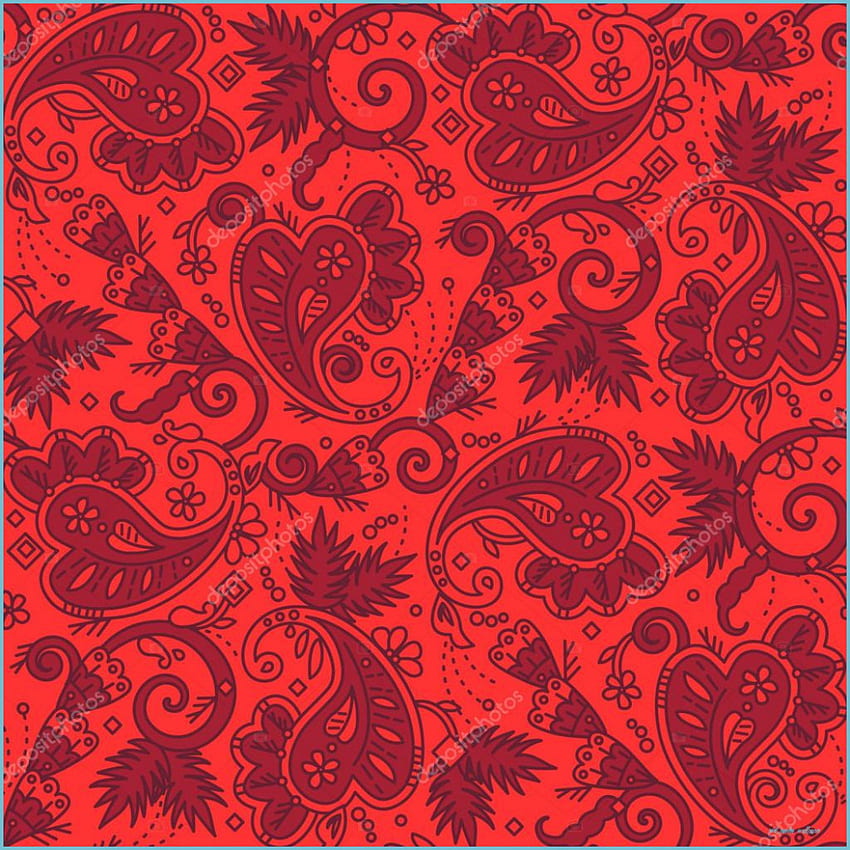 Seamless paisley background of red Christmas colors 14 - red paisley HD phone wallpaper
