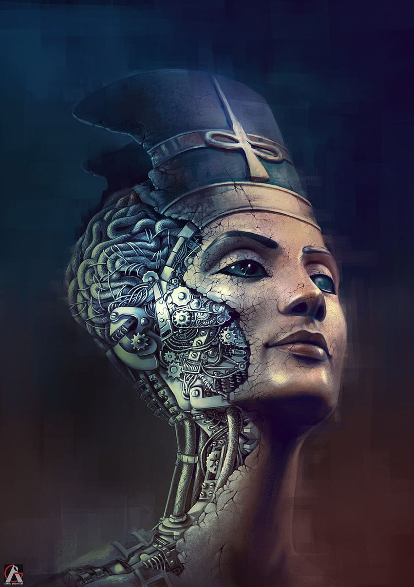 Reina Nefertiti Por Atanu Ghosh ( ) Enviado por Lol33ta a R ImaginaryHistory 1 Co. Reina Nefertiti, Nefertiti, grafía conceptual Retrato fondo de pantalla del teléfono