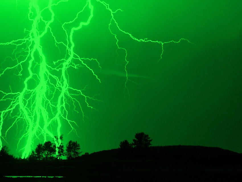 Green Lightning. Lightning, flash, green, nature, Storm HD wallpaper