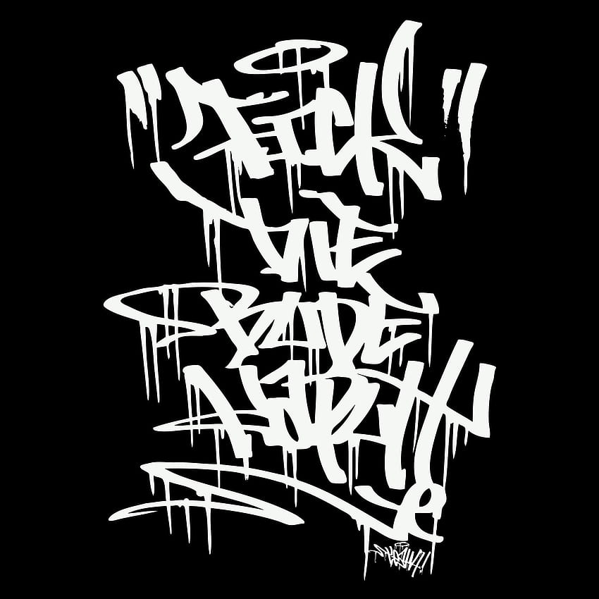 Graffiti musicali, graffiti neri Sfondo del telefono HD